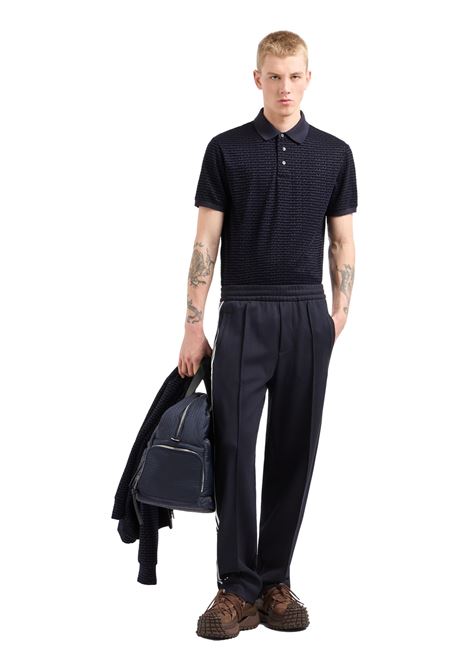 POLO IN JERSEY MISTO LYOCELL CON LETTERING FLOCK ALL OVER ASV EMPORIO ARMANI | Polo | EM001283 AF10017FB229